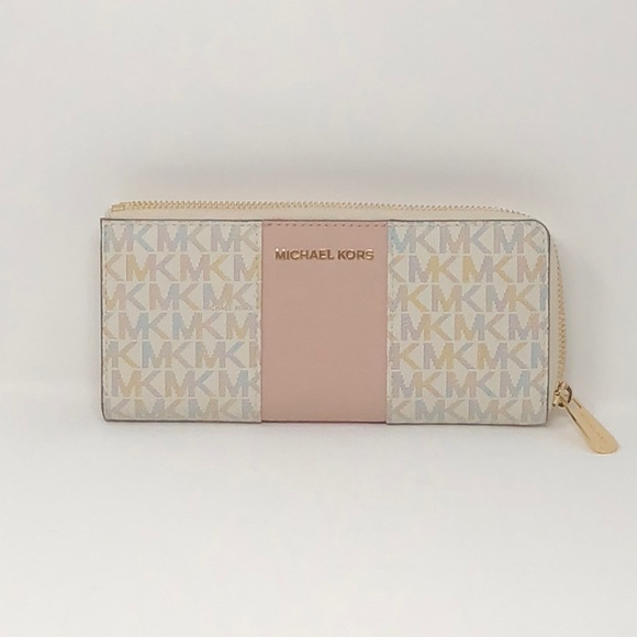 Nwt Michael center stripe vanilla wallet - Picture 3 of 5
